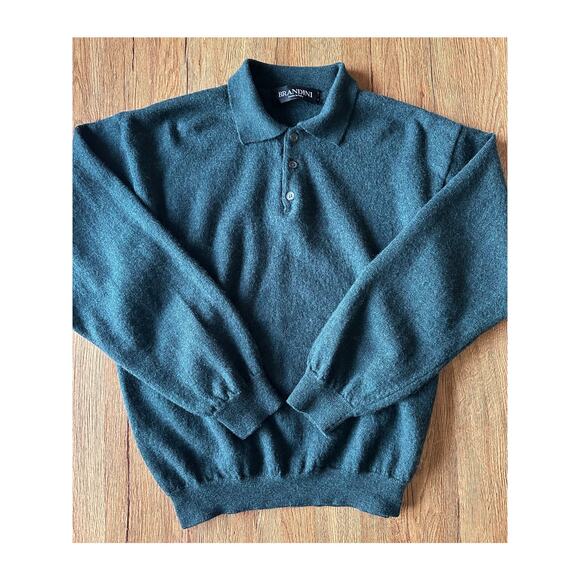 Brandini 100% Wool Vtg Green Sweater Size Small - Picture 1 of 5
